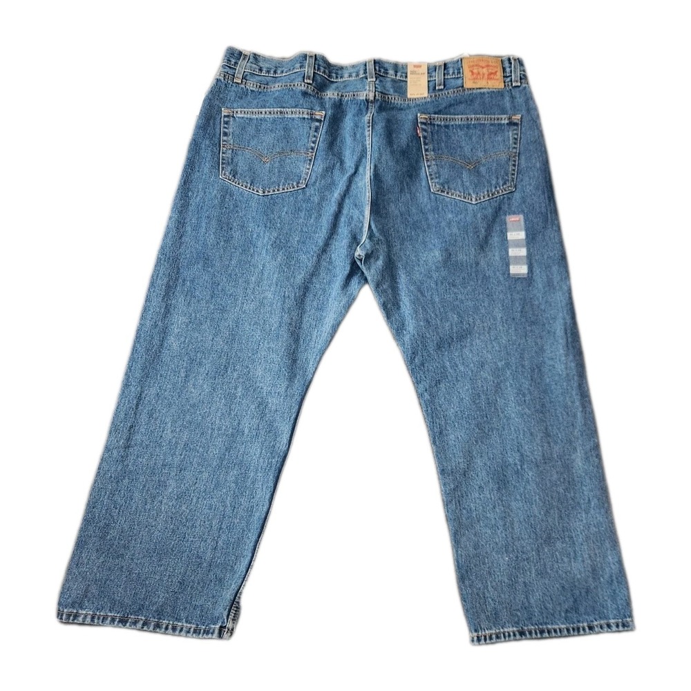 Levis 505 Regular Jeans Mens 52x29 Blue Big‎ Tall Straight Cotton Casual NWT